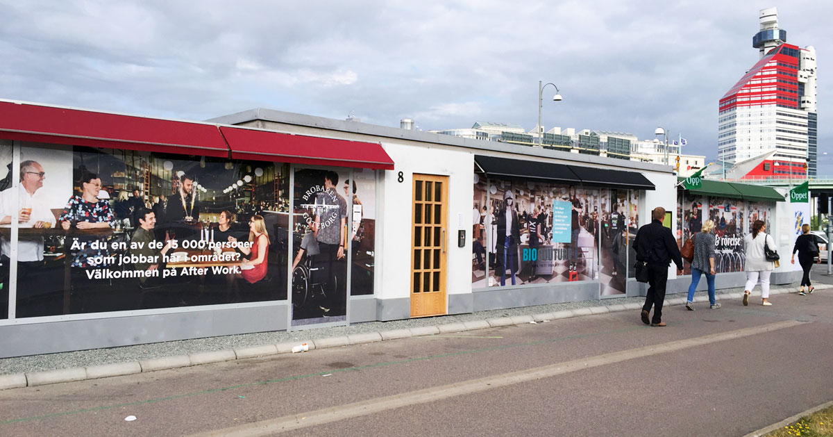 Göteborgs Stad Centralenområdet byggplank med butiker